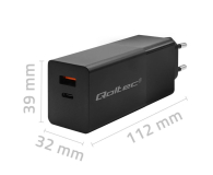 Qoltec Ładowarka GaN POWER PRO usb-c PD usb 100W - 1213310 - zdjęcie 3